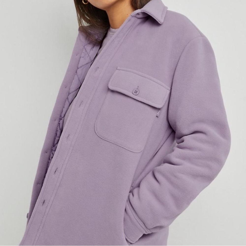 Aritzia TNA Polar Quilted Shirt Jacket in Purple Ash, Size 2 (M/L)